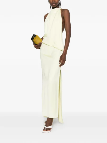 Rochie midi Sportmax asimetrică galben