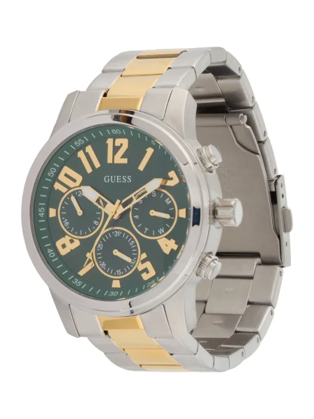 GUESS Analógové hodinky Parker / tmavozelená / strieborná zlatá