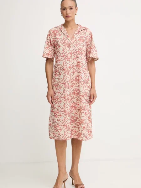 Marella rochie de vară cu amestec de in Emme by portocaliu