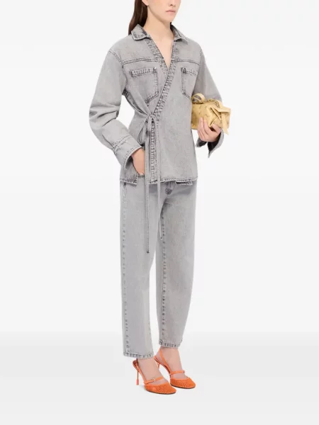 Blugi conici Msgm cu broderie conici gri