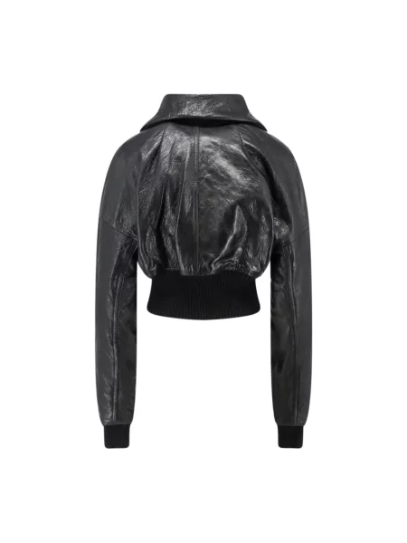 Kurtka skórzana Rick Owens o skróconej długości czarna