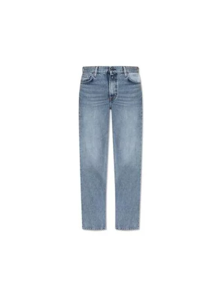 Jeansy straight leg Toteme niebieskie