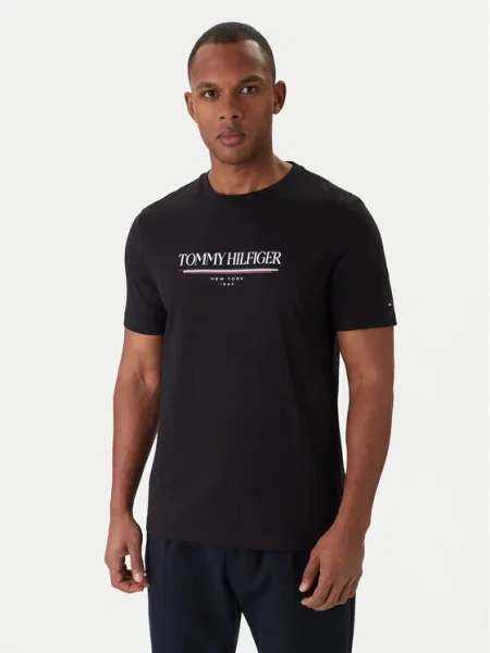 Тениска Tommy Hilfiger с принт черно