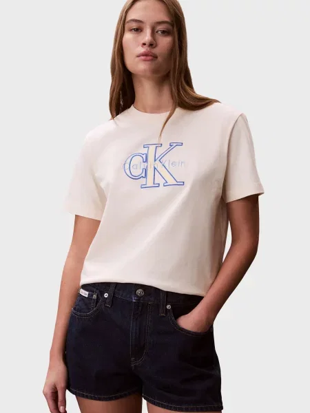 Класична футболка Calvin Klein Jeans біла