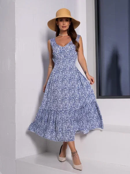 ISSA Plus Сукня міді синій