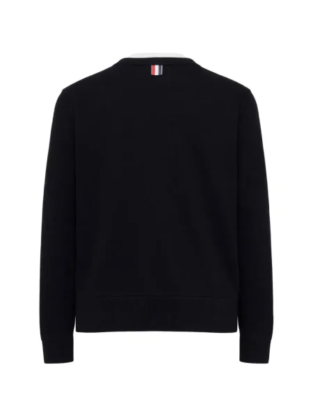 Pulover Thom Browne cu decolteu în U albastru