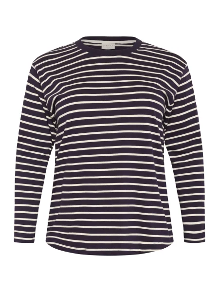 KAFFE CURVE Tričko Winni tmavofialová biela