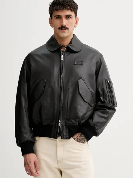 Кожено яке Kenzo черно