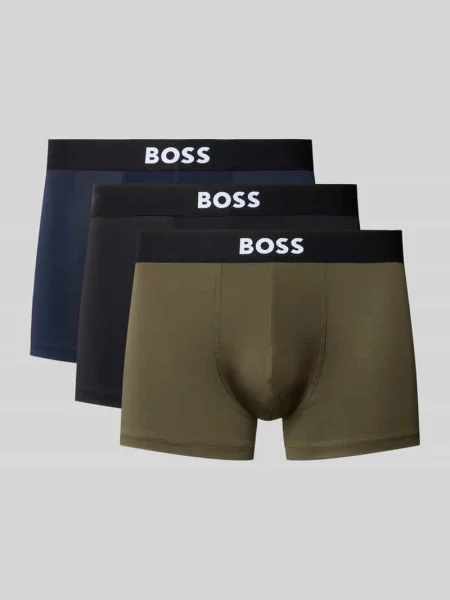 Obcisłe bokserki z elastycznym pas z logo model MICRO ONE' Boss oliwkowy