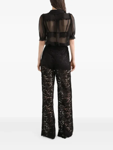Bluză Dolce & Gabbana cu volane negru