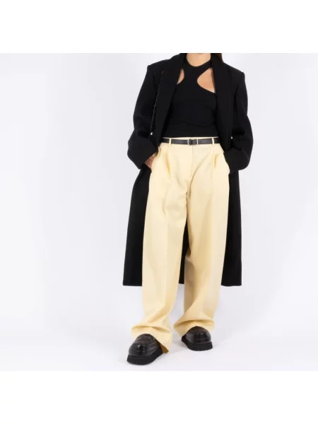 Spodnie Jil Sander wełniane beżowe