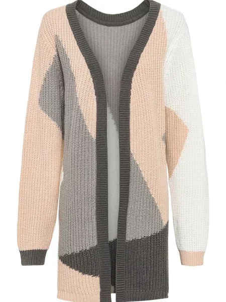 Sweter bez zapięcia oversize beżowy