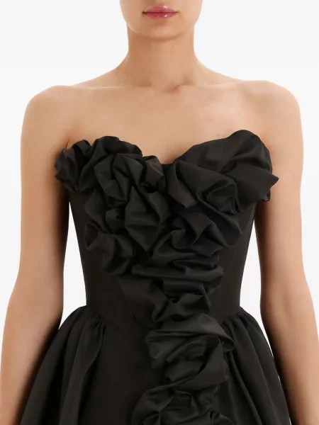 Rochie mini Post Meridiem cu volane de costum negru