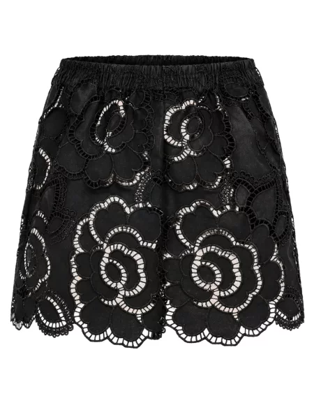 Fusta mini Cissa cu model floral din dantelă negru