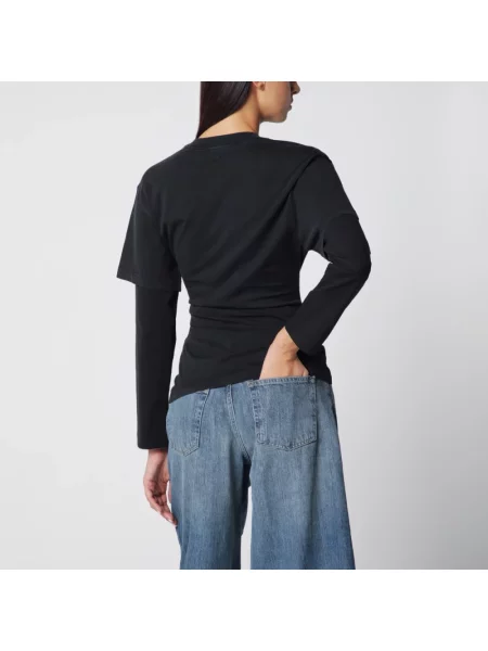 Top Courreges z nadrukiem czarny