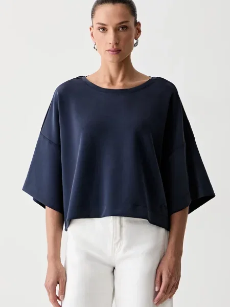 BOSS Orange tricou oversized pentru femei cu modal C_Eagles portocaliu