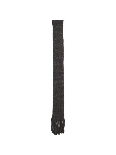 Fular Ziggy Chen cu franjuri tricotate negru