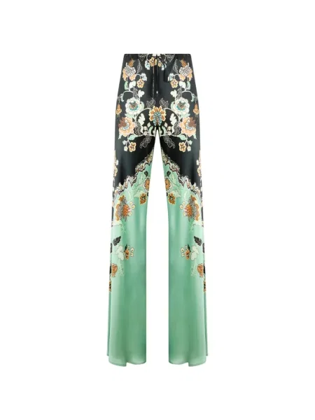 Pantaloni Roberto Cavalli cu model floral cu imagine cu cordon negru