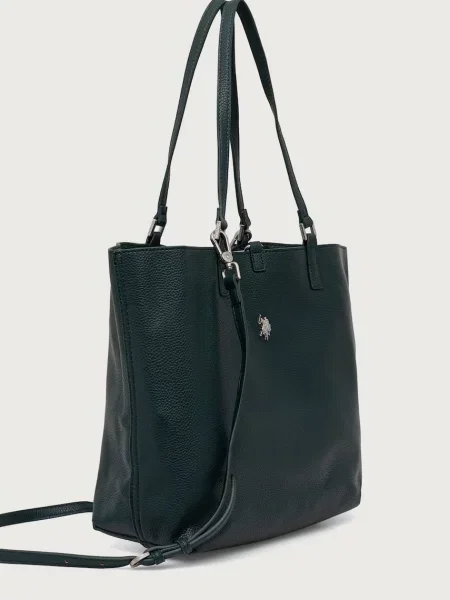 U.S. Polo Assn. geantă reversibilă pentru femei cu imitație de piele Malibu verde