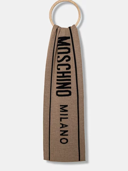 Šal z dodatkom volne Moschino oranžna bež