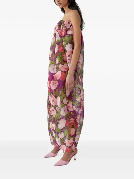 Rochie maxi Carolina Herrera cu imagine violet