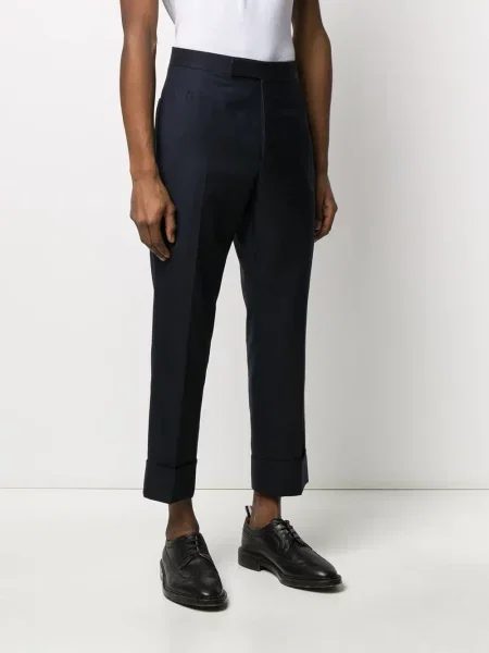 Spodnie Thom Browne klasyczne z twillu niebieskie
