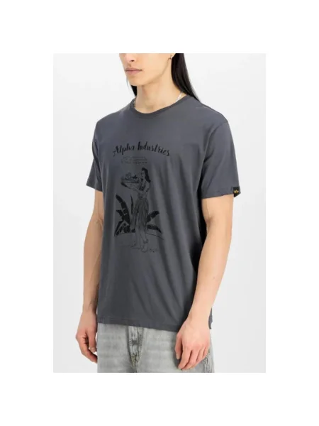 Alpha Industries pánske tričko Hawaii vintage grey sivá