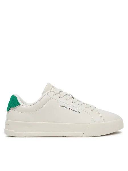 Кожени маратонки Tommy Hilfiger TH COURT LTH DETAIL ESS бежово