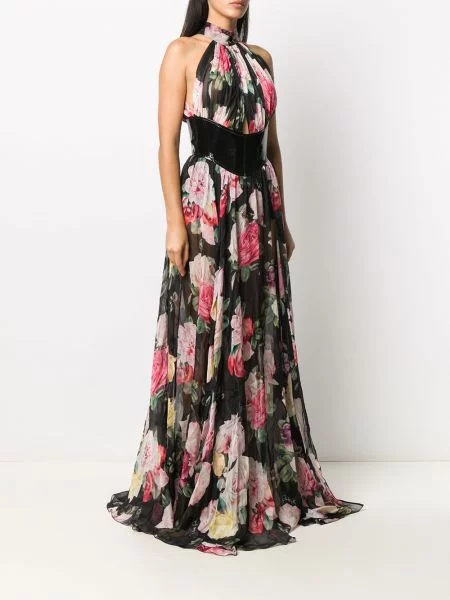 Sukienka Philipp Plein w kwiatki z nadrukiem czarna