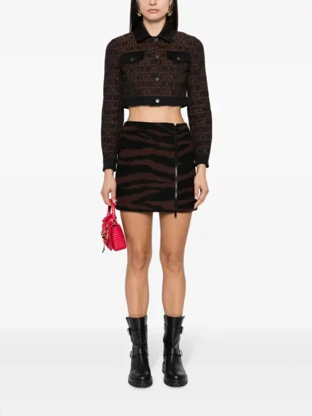 Raštuotas apkirptas striukė Moschino