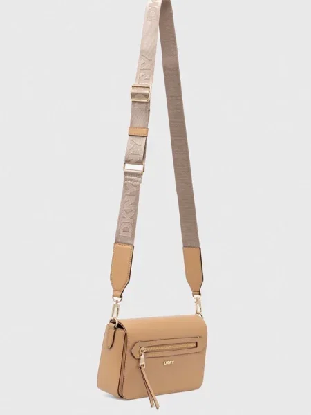 Шкіряна сумочка Dkny бежевий