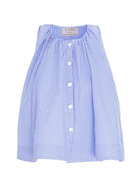 Pruhovaný top V:pm Atelier modrý