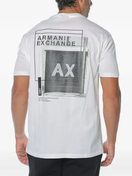Tricou Armani Exchange cu imagine alb