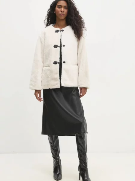Куртка Answear Lab перехідна oversize бежевий