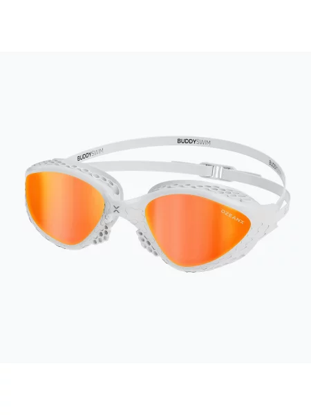 Okulary do pływania BuddySwim OzeanX Mirror white / orange białe