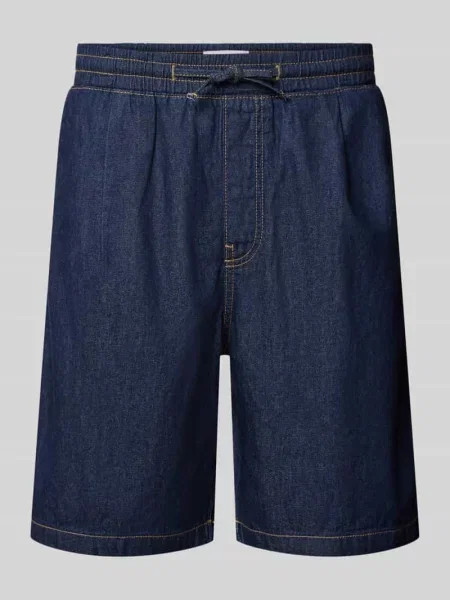 Szorty z elastycznym pasem i trokami ściągającymi w talii model TONY' Jack & Jones niebieskie