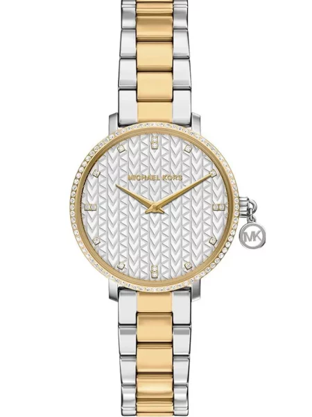 MICHAEL Michael Kors Ceas analogic PYPER auriu / argintiu / perlat alb