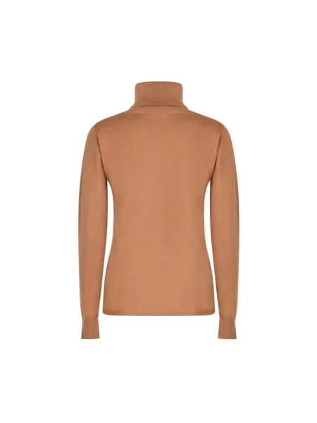Sweter z golfem Max Mara z kaszmiru do golfa brązowy