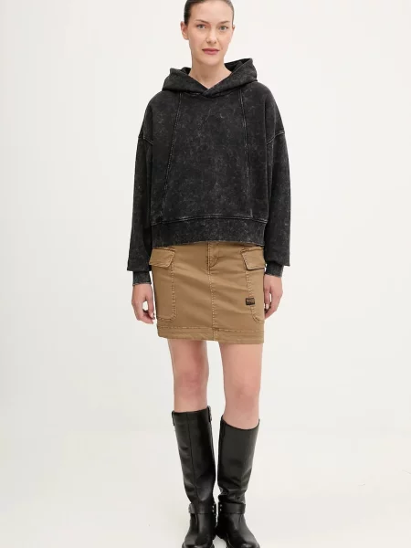 G-Star bluza z kapturem gładka czarny