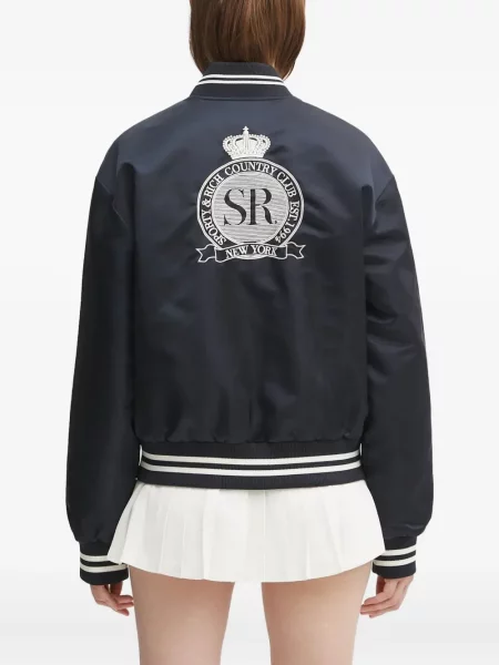 Geacă bomber Sporty & Rich cu broderie albastru