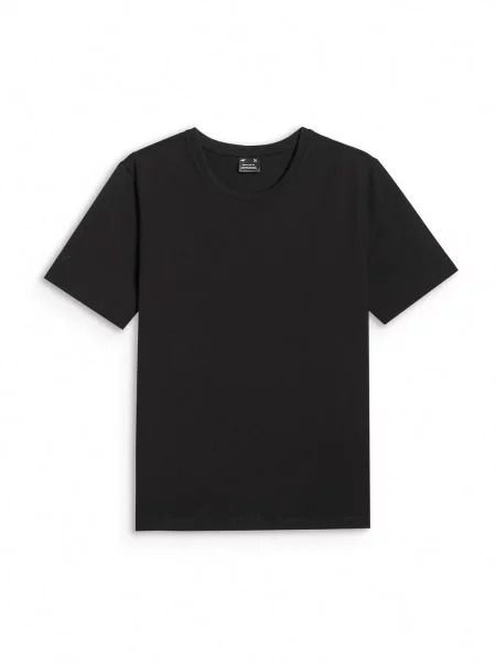4F T-shirt regular gładki czarna