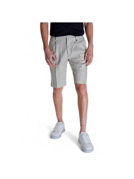 Lniane bermudy Antony Morato plisowane czarne