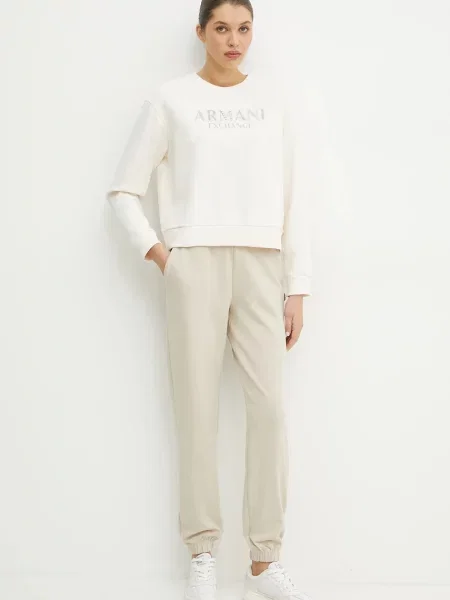 Спортивні штани Armani Exchange однотонні бежевий