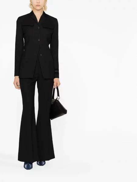 Vilnonis vienakrūtis švarkas Off-white balta