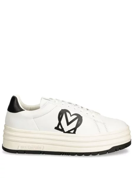 Sneakerși Love Moschino cu imagine alb