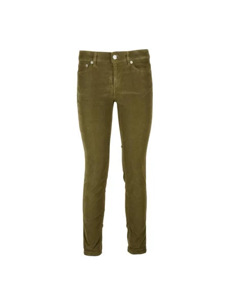 Welurowe jeansy Dondup zielone