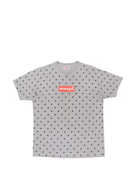 Tricou Supreme cu buline cu autograf gri