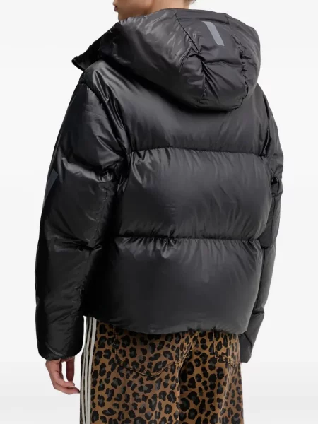 Jeansy Adidas z nadrukiem w panterkę z kapturem czarne