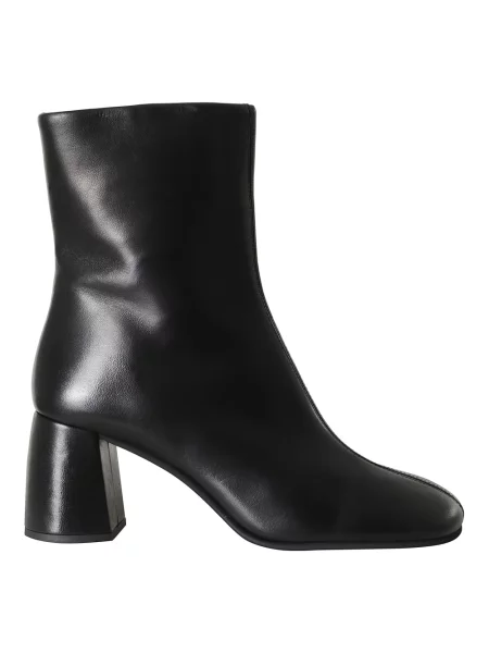 Buty do kostki Poeve skórzane czarne