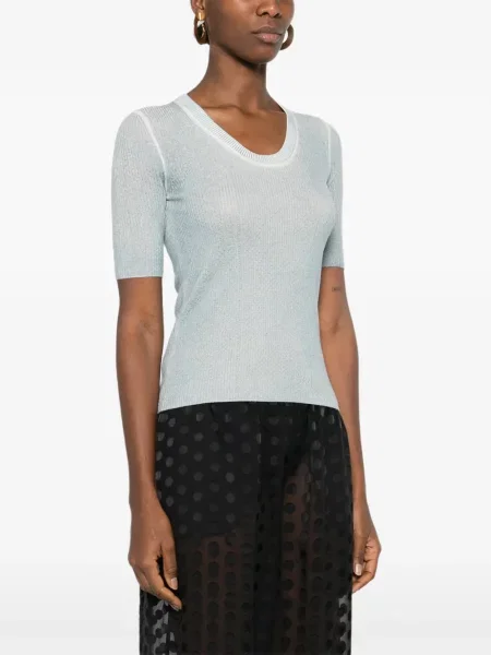 Tricou Chloé tricotate albastru